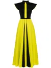 Saiid Kobeisy Neoprene Dress With Wide Shoulders In Yellow