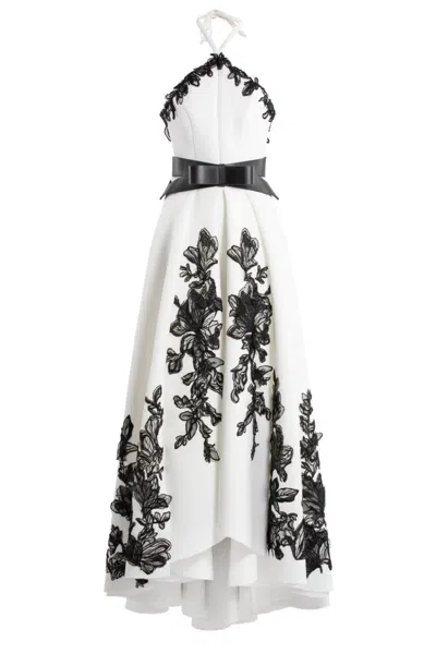 Saiid Kobeisy Neoprene High-low Dress With Embroidery In White