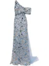 Saiid Kobeisy Off-shoulder And One Shoulder Strap Dress In Blau