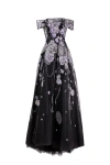Saiid Kobeisy Off-shoulder Beaded Tulle Dress In Black