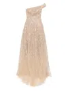 Saiid Kobeisy Off-shoulder Long Embroidered Dress In Neutral