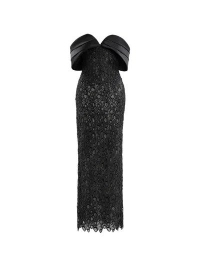 Saiid Kobeisy Off-shoulder Midi Dress In Black