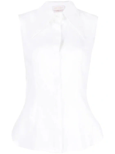 Saiid Kobeisy Pointed-collar Sleeveless Shirt In White