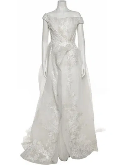 Pre-owned Saiid Kobeisy Off-the-shoulder Long Dress W/ Tags In White