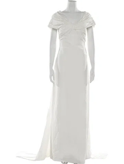 Pre-owned Saiid Kobeisy Off-the-shoulder Long Dress W/ Tags In White