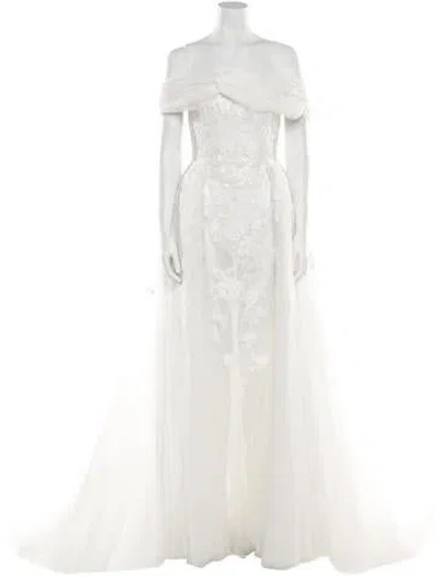 Pre-owned Saiid Kobeisy Off-the-shoulder Long Dress In White