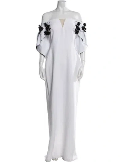 Pre-owned Saiid Kobeisy Off-the-shoulder Long Dress In White