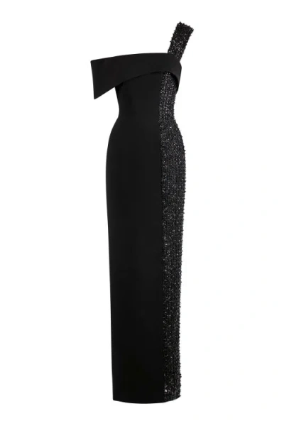 Saiid Kobeisy Asymmetrical Canton Crepe Gown In Multi