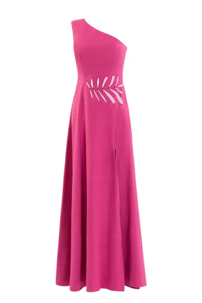 Saiid Kobeisy One Shoulder Cut-out Dress In Pink