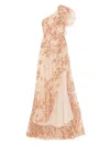 Saiid Kobeisy One-shoulder Embroidered Dress In Brown