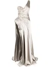 Saiid Kobeisy One-shoulder Embroidered Gown In White