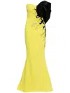Saiid Kobeisy One-shoulder Embroidered Gown In Yellow