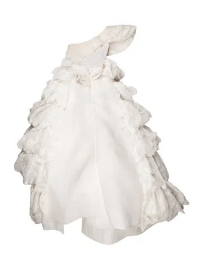 Pre-owned Saiid Kobeisy One-shoulder Long Dress In Neutral