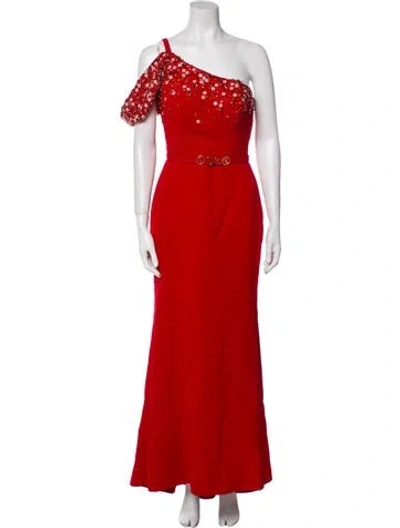 Pre-owned Saiid Kobeisy One-shoulder Long Dress In Red