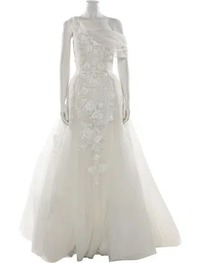 Pre-owned Saiid Kobeisy One-shoulder Long Dress In White