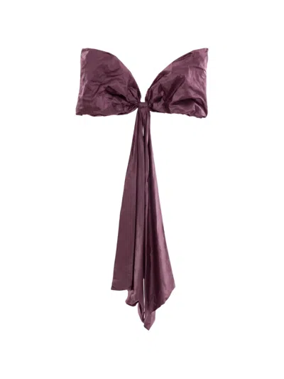 Saiid Kobeisy Oversized Bow-shaped Cape In Purple