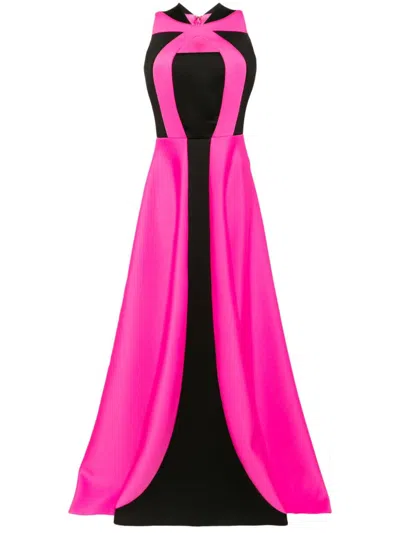 Saiid Kobeisy Panelled Belted Gown In 黑色