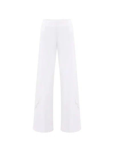 Saiid Kobeisy Perforated Denim Top Pants In White