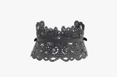 Saiid Kobeisy Perforated Leather Belt In Gray