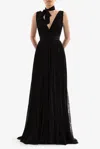 Saiid Kobeisy Pleated Crepe Georgette Gown In Multi