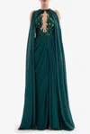 Saiid Kobeisy Pleated Dress With Cape In Multi