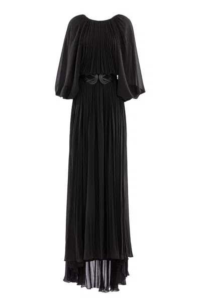 Saiid Kobeisy Pleated Long Dress In Black