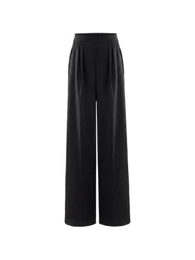 Saiid Kobeisy Pleated Wide-leg Trousers In Black