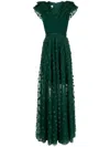 Saiid Kobeisy Beaded Tulle Dress With Polka Dots In Grün