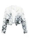 Saiid Kobeisy Printed Crepe Jacket In White