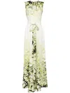 Saiid Kobeisy Crepe Printed Jumpsuit In White
