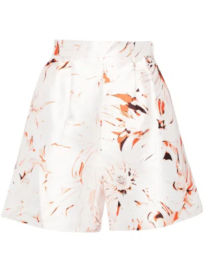 SAIID KOBEISY PRINTED FLARED SHORTS