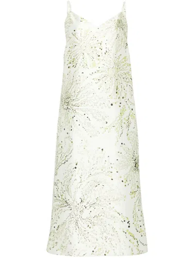Saiid Kobeisy Printed Mikado Dress In Green