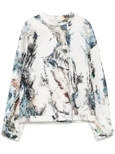 Saiid Kobeisy Printed Neoprene Sweatshirt In Neutrals