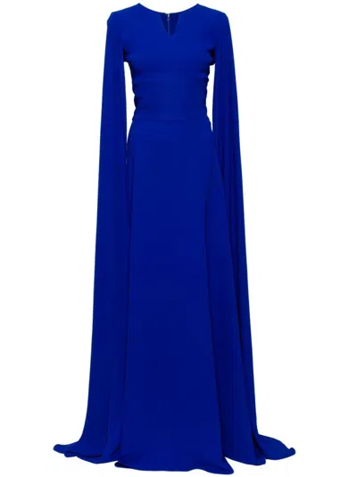 Saiid Kobeisy Royal Blue Crepe Kaftan