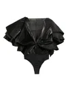 Saiid Kobeisy Ruffled Bodysuit In Black