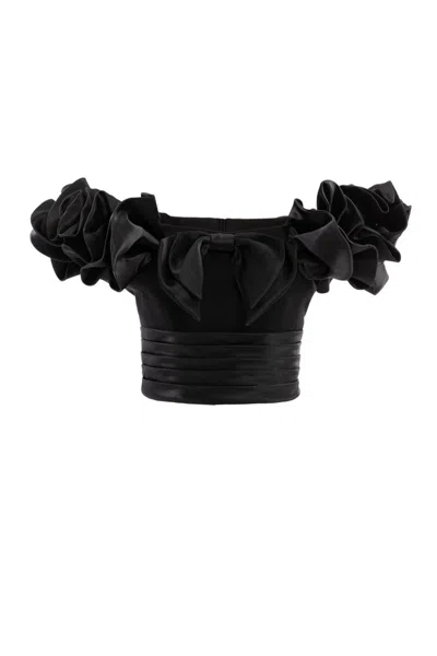 Saiid Kobeisy Ruffled Corset In Black