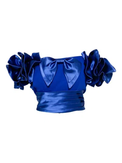 Saiid Kobeisy Ruffled Blouse In Blue