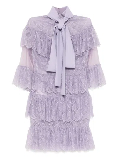 Saiid Kobeisy Ruffled-lace Mini Dress