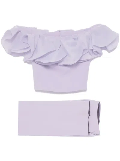 Saiid Kobeisy Ruffled Set In Purple