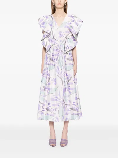Saiid Kobeisy Ruffled Taffeta Midi Dress In Nude