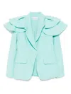 Saiid Kobeisy Ruffled Tailored Blazer In Blue
