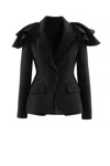 Saiid Kobeisy Ruffled Tailored Jacket In Black