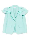 Saiid Kobeisy Ruffled Tailored Blazer In Blue