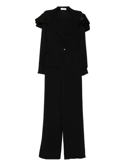 Saiid Kobeisy Ruffled Wrap Jumpsuit In Black