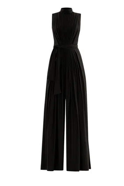 Saiid Kobeisy Satin Jumpsuit In Black