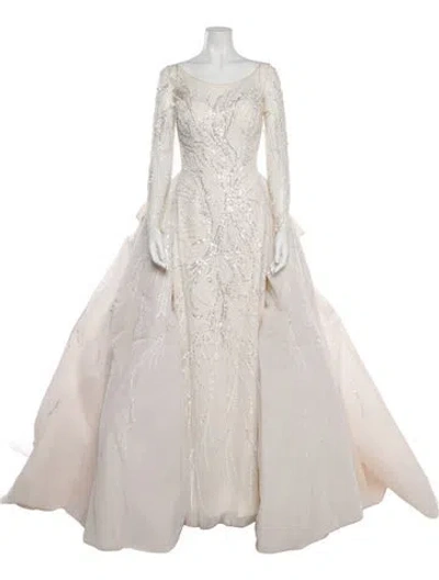 Pre-owned Saiid Kobeisy Scoop Neck Long Dress W/ Tags In Neutral