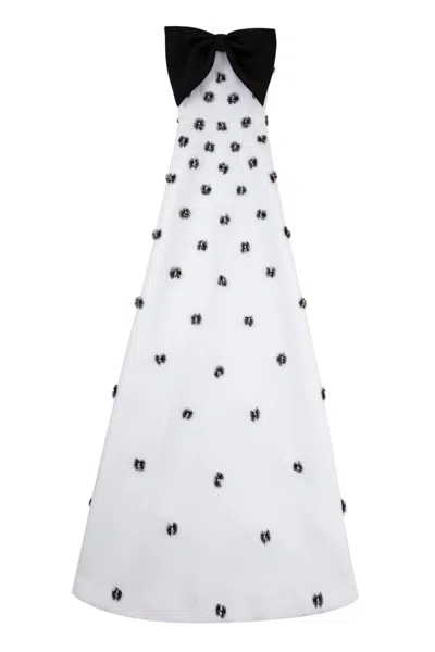Saiid Kobeisy Scuba Beaded Dress In White