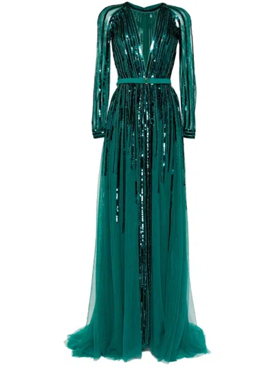 SAIID KOBEISY SEQUIN-EMBELLISHED DRESS