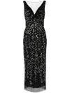 Saiid Kobeisy Tulle Dress With Sequin Beading In Black