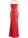 Saiid Kobeisy Sequin-embellished Strapless Dress In Red